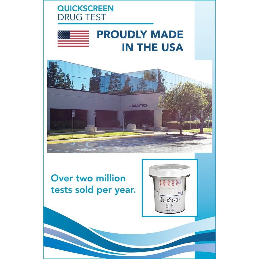 12 Panel QuickScreen Cup - 9308ZNA - AMP, BAR, BZD, COC-300, MDA, MDMA, MET-500, MTD, OPI-300, OXY-100, PCP, THC + Timer & 3-Test Adulteration-Countrywide Testing